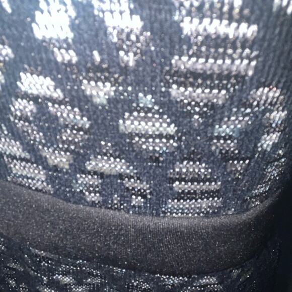 Donna Morgan Size 6 Metallic Shades of Gray Blue and Black Abstract Dress - Picture 7 of 9